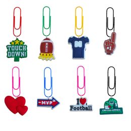 Party Decoration Rugby 13 Cartoon Paper Clips Shaped Sile Bookmarks Dispenser Bookmark Memo Clip Novelty Book Marker For Kids Papercli Otmzi