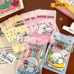 Gift Wrap 5PCS Cute Cartoon Dog Candy Bags Cookie Plastic Bag For Biscuits Baking Package Kids Birthday Party Supplies