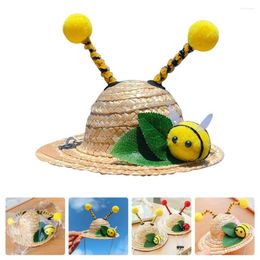 Dog Apparel Pet Po Prop Small Animal Costume Hat Sunshade Bucket Hats For Woman Summer Cool Bee Modelling Decorative Mini