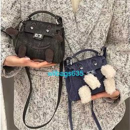 Ky Dole Bags Leather Handbag Small Crowd Design Spoof Bag Cross Body Handbag Chain Mini Smiley Face Bag Small Monster Plush Denim Womens Bag with logo WLJC