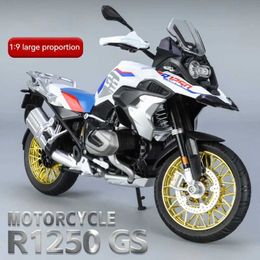 Diecast Model Cars 1 9 BMW R1250 GS Adventure Alloy Diecast Metal Model Motorcycle Sound Light Model Toys Gifts With Boyfriend Children Presents Y240520A314