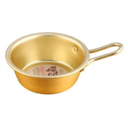 Bowls 2Pcs Gold Stainless Steel Bowl Korean Traditional Rice Wine Ramen Soup For Cold Dessert W/Handle Kitchen Tableware