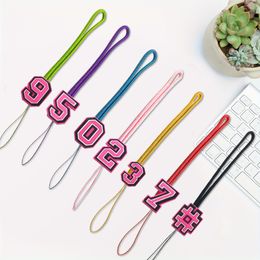 Other Office School Supplies Pink Number Cartoon Braided Phone Strap Lanyard Charm Creative Pendant Keychain Anti-Lost String For Wome Otmaq