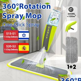 Mops Spray Mop Broom Set Magic Flat For Floor Home Cleaning Tool Brooms Household With Reusable Microfiber Pads Rotating Drop Delive Dhcpi