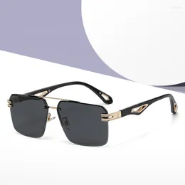 Sunglasses High Quality Men Women Square Shape Rimless Cut Edge Outdoor Sun Glasses European American Stylish Sunglass