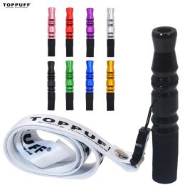 Toppuff Metal Shisha Hookah Mouth Tips with Hang Rope Strap ChiCha Narguile Hookah Mouthpiece Hookah Accessories ZZ