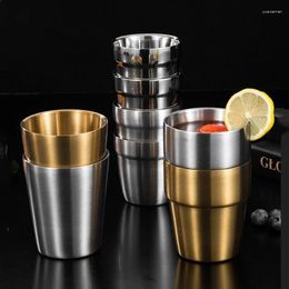 Cups Saucers Shatterproof Unbreakable Drinking Beer Coffee Tea Cup Insulation Anti-Scalding Stainless Steel Water Mug For Kids