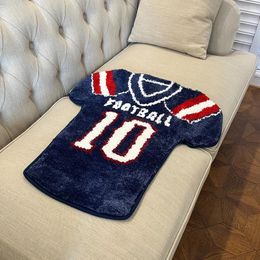 Carpets Blue Rugby Clothes Tufted Rugs Bedroom Flocking Rug Soft Fluffy Bedside Carpet Floor Pad Mat Doormat Home Room Decor