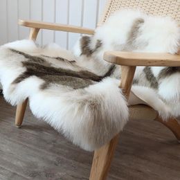 Carpets Luxury Plush Faux Fur Rug Chair Cushion For Living Room Bedroom Sofa Imitation Reindeer Leather Carpet Home Deco