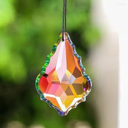 Chandelier Crystal 60MM One Sided Colourful Maple Suncatcher Prism Pendant Garden Court Hanging Ornament Parts DIY Home Decor