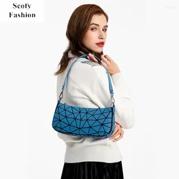 Bag SCOFY FASHION Geometric Luminous Shoulder Bags For Women Small Crossbody 2024 Laser Ladies Luxury Handbags