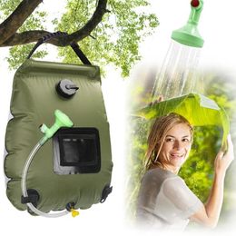 Solar Shower Bag 20L Outdoor Solar Heating Premium Camping Shower Bag Hot Water Temperature 45°C with Removable Hose Shower Head