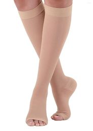 Women Socks Metelam 23-32 MmHg Unisex Sheer Compression Stockings Knee High Toeless Open Toe Support
