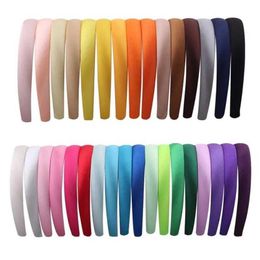 Hair Accessories Candygirl 15/20mm Candy Satin Cover Resin Hair Suitable for Women Girls Children Elastic Solid Satin Headband DIY Headband Circles d240520