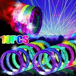 LED Toys 1-10 LED Bracelets Glowing Bracelets Glowing Bracelets Night Glow Christmas Party Childrens Neon Bracelets S2452011