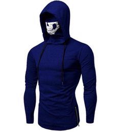 Mens Sweatshirt Hoodies Mask Skull Pure Color Pullover Long Sleeve Hooded Sweatshirt Tops Blousec Long Sleeve Mens Hoodies1853389