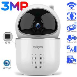 Wireless Camera Kits 3MP WiFi IP Camera Indoor Pan Safe Camera Baby/Pet Camera with Mobile App Automatic Tracking PTZ Camera Audio Night Vision J240518