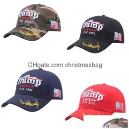 Party Hats Trump 2024 Embroidery Hat Baseball Cap I Will Be Back Supporter Cotton Drop Delivery Home Garden Festive Supplies Dhopo