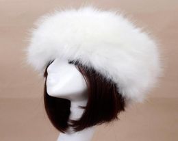 Woman y Fur Empty Top Hat Russian Warm Cap Faux Headband Ladies Winter Thick Ear Muff Beanie/Skull Caps2940695