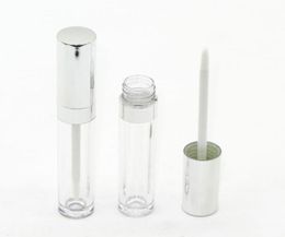 Luxury Silver Round Empty Lip Gloss Tubes 6ml Plastic Clear Liquid Lip Gloss Lipstick Refillable Bottle Container Lipgloss Bottles3074424