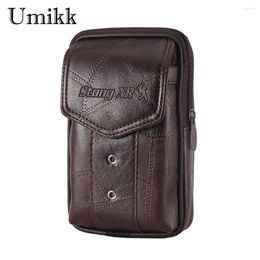 Waist Bags Men PU Leather Fanny Bag Business Solid Mobile Phone Purse Belt Bum Pouch