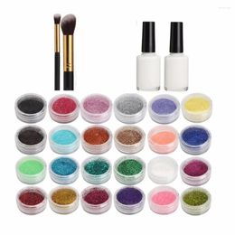 Tattoo Inks 24 Color Temporary Flash Powder Art Paint Set Face Design Henna Mold Brush Plastic Body Painting Glitter