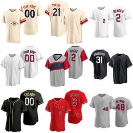 Man Woman Youth Baseball 48 Reid Detmers Jersey Sewing 31 Tyler Anderson 21 Matt Thaiss 7 Jo Adell 2 Luis Rengifo 6 Anthony Rendon 22 Miguel Sano Cooperstown TianShi