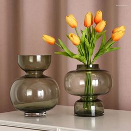 Vases Luxury Glass Vase Office Table Home Design Funky Aesthetic Minimalist Living Room Transparent Modern Vazen Item