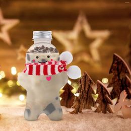 Storage Bottles 10 Sets Christmas Drink Caps Gingerbread Man Juice Clear Water Empty Milk The Pet Lids