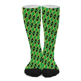 Women Socks Jamaican Flag Stockings Men Jamaica Fashion Soft Breathable Kawaii Running Sports Anti-Slip Printed Gift