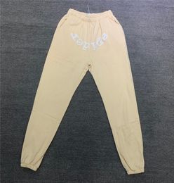 Pants Apricot Sweatpants Men Women 3D Puff Print White Letter Joggers Drawstring Trousers1737265