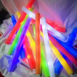 LED Toys 10pcs 48cm LED luminous stick Colour RGB luminous foam stick luminous cheerleading tube dark light used for Christmas birthday weddin