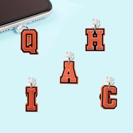 Other Cell Phone Accessories Orange Letter 26 Cartoon Shaped Dust Plug Kawaii Usb Type-C Anti Plugs Cute Compatible With Stopper Cap P Otadv