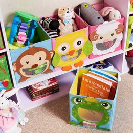 Boxes Storage# New 3D Cartoon Non-Woven Kid Toys Storage Bins Animal Embroidery Foldable Clothes Storage Box for Underwear Organiser Rangement Y2405208F2E