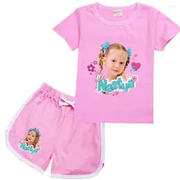 Clothing Sets Russian Like Nastya Clothes Kids Cotton T-shirt & Sport Shorts 2pcs Set Baby Girls Boys Short Sleeve Sportswear