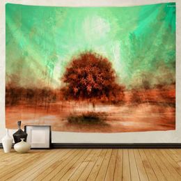 Tapestries Vintage Art Tree Tapestry Starry Sky Forest Room Decoration Living Bedroom Hippie Wall Blanket