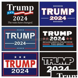 Banner Flags Trump 2024 U.S. Presidential Campaign Sticker Donald Car Bumper Stickers Drop Delivery Home Garden Festive Party Supplies Dhtaj