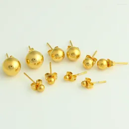 Stud Earrings FS Five Size Smooth Surface Sphere Gold Color Fashion Brand Jewelry Ear Accessories For Women Girls