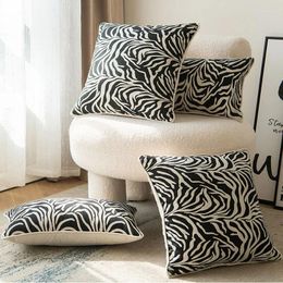 Pillow Luxury Black White Zebra Print Throw Pillows Chenille Boho Cover 45 For Sofa Bed Soft Cosy Home Decor