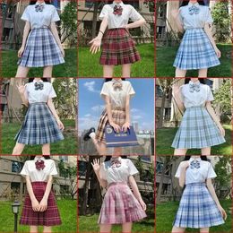 Clothing Sets Japanese Korean Student Short Sleeve Sexy Jk Uniform Set High School Clothes Pleated Skirt Girl Seifuku Dress Cosplay