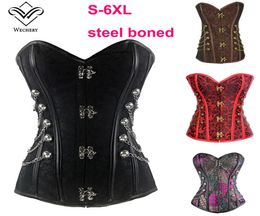 Steampunk Corset with Clasp Fasteners/ Chain Steel Bone Corset Waist Training Gothic Bustier with Round Buckle Body Shaper Ps Size5328902
