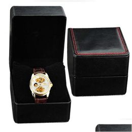 Watch Boxes & Cases Fashion Pu Leather Case Bracelet Bangle Jewellery Wristwatch Display With Pillow Storage Box Drop Delivery Watches Dhcky