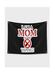 Mom039s Against Vaping Banner Flag 3x5ft Printing 100D polyester Indoor Outdoor Hanging Decoration Flag With Brass Grommets 5550038