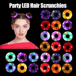 LED Toys 5-50Pcs LED Hair Gel Illuminates Womens Hair Gel Satin Elastic Hair Gel Christmas Night Light Dark Party Supplies S2452011