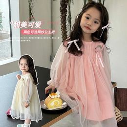 Girl Dresses 6M-10T Spring Summer Baby For Princess Lace First Birthday Party Solid Outfits Girls Clothes 2024