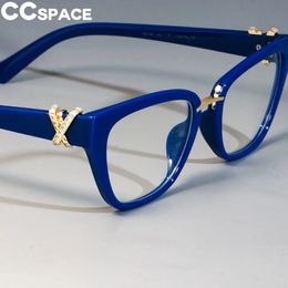 45605 Cat Eye Glasses Frame Decoration Styles Optical Fashion Computer 240507