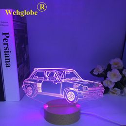 Lamps Shades Wooden Cool 3D Car Theme Night Light LED USB Table Desk Lamp Home Decor Christmas Gift Kids Toys Birthday Present Multicolors Y240520SGRU