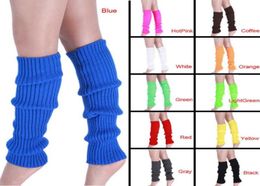 High Socks Women Pure Colour Boot Cuffs Warmer Wool Knit Leg Stocks Winter Cotton Long Socks Over Knee Girls2557174