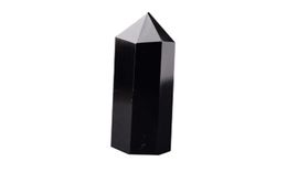 Obsidian Pillar Natural Crystal Tower Arts Mineral Chakra Healing wands Reiki Energy stone sixsided black Quartz magic wand point4886170