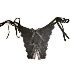 Underwear female lace open crotch sexy temptation laceup can be solved passion large size fat thong sexy t pants5388381